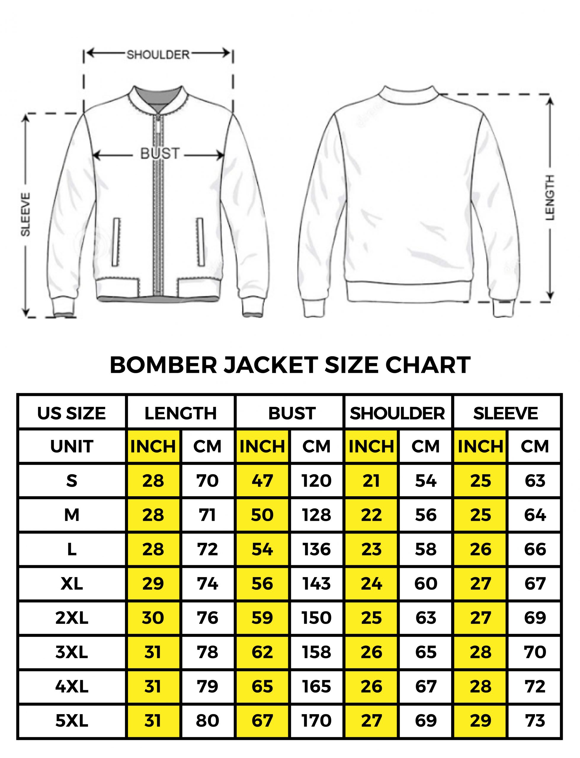 bomber jacket size chart 01 scaled 1 - Beach Bunny Shop