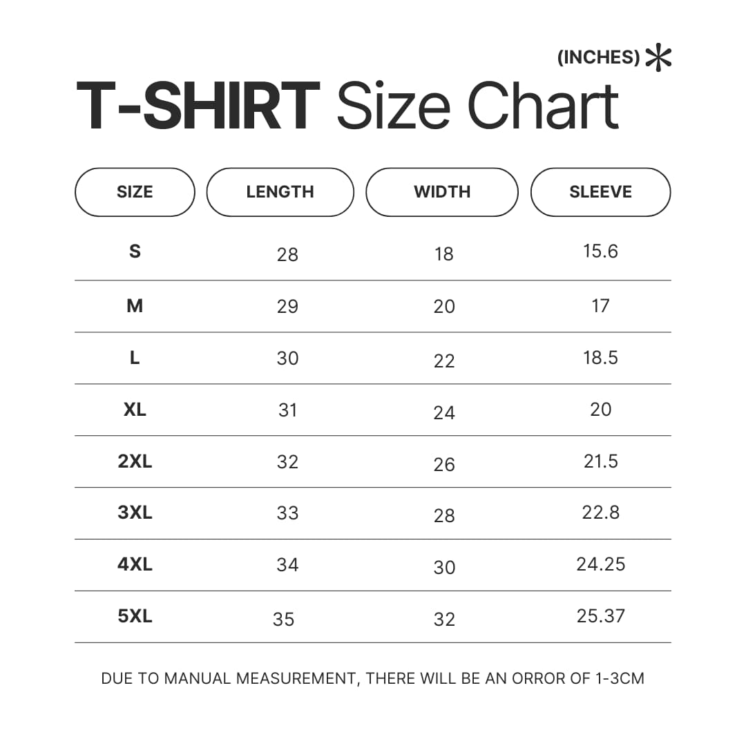 T shirt Size Chart - Beach Bunny Shop