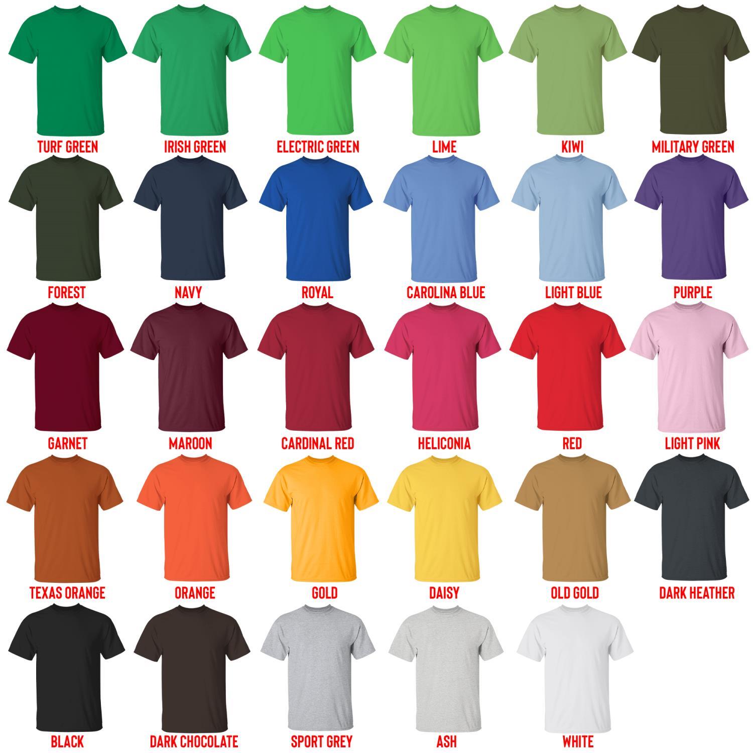 t shirt color chart - Beach Bunny Shop